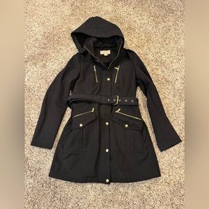Michael Kors Black Utility Jacket with Gold Accents